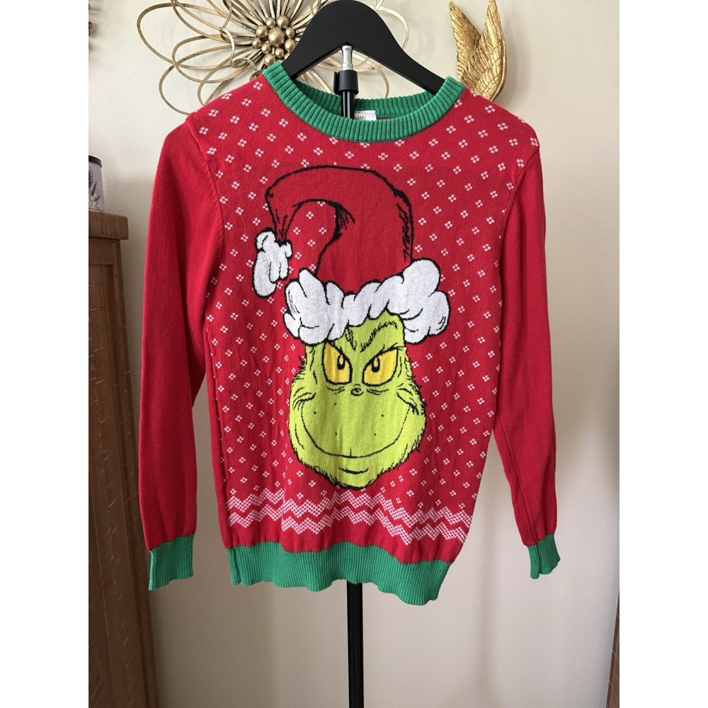 The Grinch Christmas Sweater Adult L Red Green Ugly Holiday Dr Seuss 2022